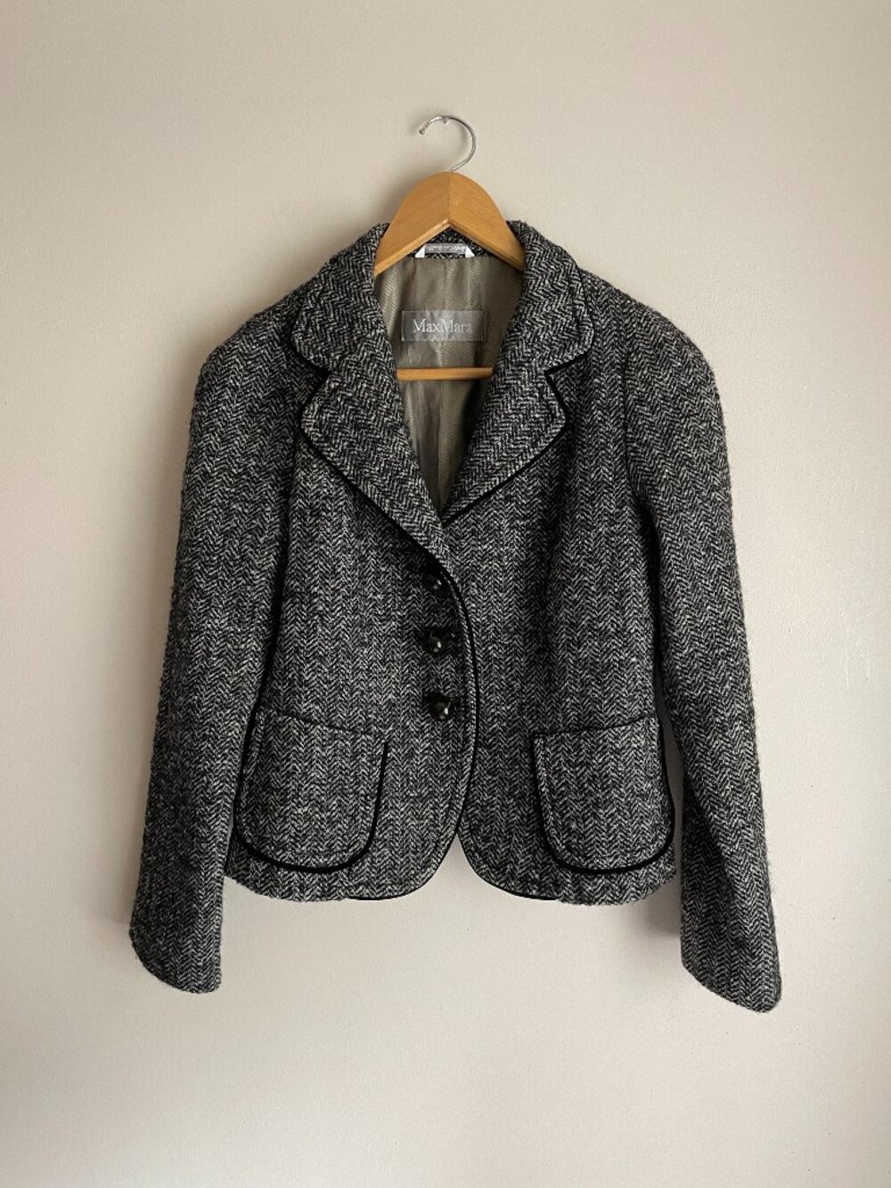 MAXMARA Wool Blend Tweed Short Jacket